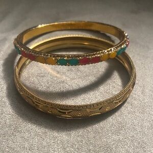 Vibrant Gold and Multicolor Bracelet Set